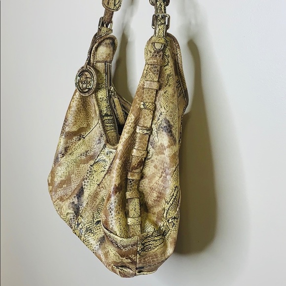 Jessica Simpson | Large Reptile Leather Hobo Purse | Snakeskin Carry Satchel Bag - Picture 2 of 7